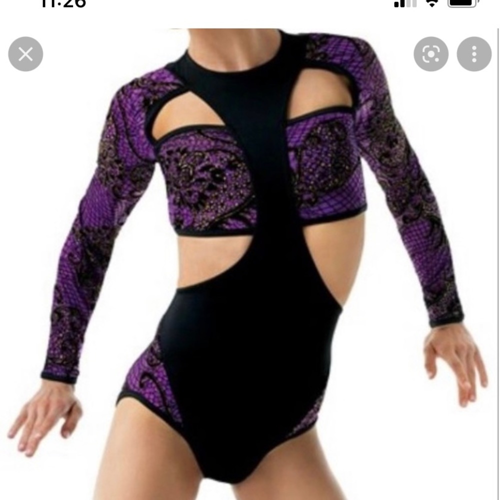 Weissman Purple and Black Dance Costume